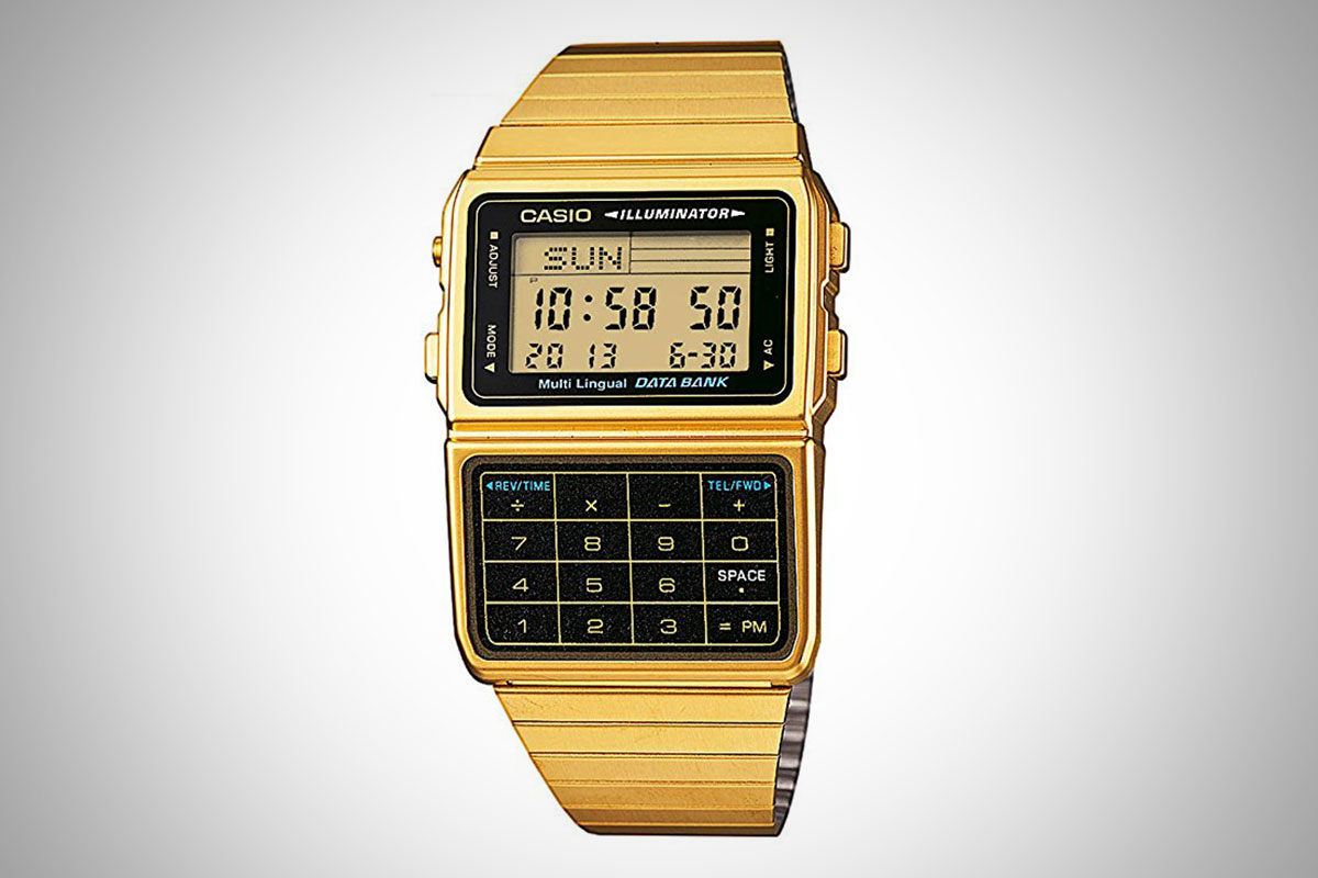 Casio calculator watch gold on sale